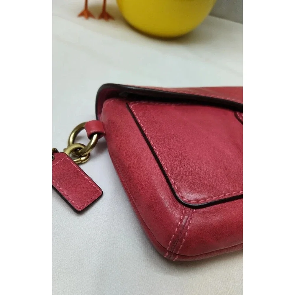 Coach Bleecker Red Leather Buckle Wristlet - Wallet